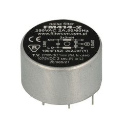 FILTR PRZECIWZAKŁÓCENIOWY FM414-2 250VAC 3,7mH 100nF 2,2nF 2A (THT)