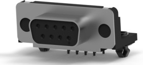 D-Sub socket, 9 pole, standard, equipped, angled, solder pin, 5747844-2