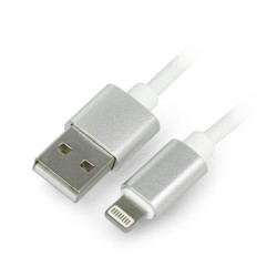 Przewód silikonowy USB A - Lightning do iPhone/iPad/iPod - 1m biały