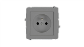 Deco Gniazdo Pojedyncze Z/U 2P+Z Szary Mat 27Dgp-1Zp