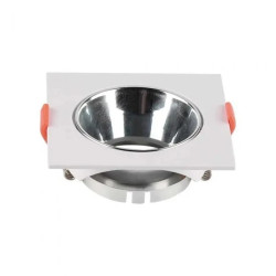 Oprawa punktowa Oczko GU10 IP20 Biała+Chrom Połysk Kwadrat 6653