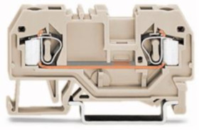 2-wire feed-through terminal, spring-clamp connection, 0.08-4.0 mm², 1 pole, 30 A, gray, 281-992