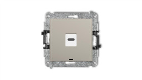 Mini Mechanizm Gniazda Pojedynczego 1Xusb C-C, Bez Pola Opisowego Taupe...
