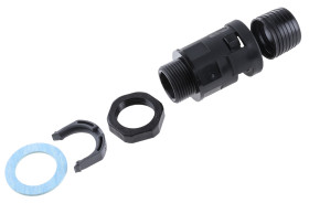 Łącznik do kanałów kablowych PMA gwint PG13.5 17mm Złącze proste PA 6 IP68 Czarny