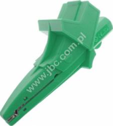 5004-LM-IEC-GN Krokodylek bezpieczny z gniazdem 4mm, rozwarcie szczęk 25mm, 1000 V=, kat.III, zielony, ELECTRO-PJP, 5004LMIECGN