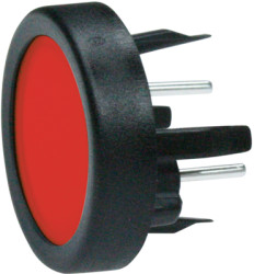 Short-stroke pushbutton, 1 Form A (N/O), 125 mA/48 VDC, unlit , actuator (red, L 4 mm), 3 N, solder connection, 1241.1104.7093