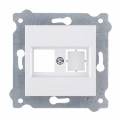 Płytka czołowa gniazda komputerowego bez wtyczki Biały 255/01 EXEN