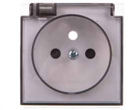 Simon 54 Pokrywa gniazda do wersji IP44 z przesłonami z klapką transparentną biała DGZ1BUZP/11A