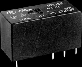 HF115FK/12-2Z4T Miniature power relay, 12 V DC, 8 A, 2 changeover contact
