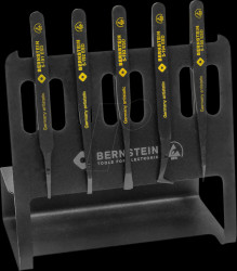 5-090-V Plastic tweezer set 5 pcs., ESD, with ESD tool holder