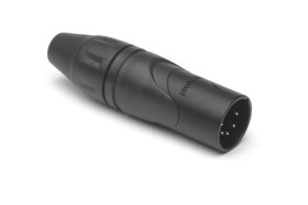 Złącze XLR 5 -pinowe Montaż na kablu XLR Męski Czarny