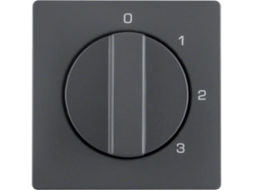 BERKER Q.x Płytka czołowa z pokrętłem do wyłącznika 3-pozycyjnego z "0" i nadrukiem antr aksamit 1096608600 HAGER