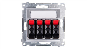 Simon 54 Gniazdo Głośnikowe Poczwórne Srebrny Mat Dgl34.01/43