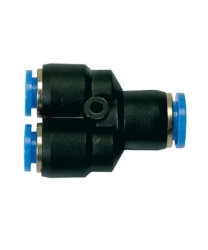 Trójnik pneumatyczny redukcyjny wtykowy typu Y do węża 1x6 mm, 2x4 mm, tworzywo sztuczne