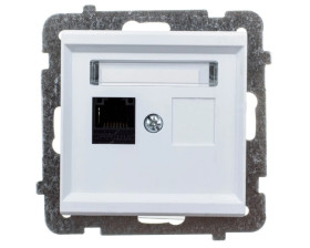 SONATA Gniazdo komputerowe pojedyncze RJ45 kat.5e białe KRONE GPK-1R/K/m/00