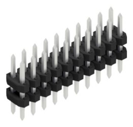 Pin header, 20 pole, pitch 2 mm, straight, black, 10063009