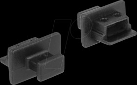64011 Dust cover, USB 2.0 mini-B socket with handle 10 pieces, black