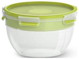 Emsa Clip & Go pudełko na sałatkę 2.6 l tworzywo sztuczne z pokrywką, wodoodporny przeźroczysty, zielony N1071300