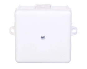 Puszka hermetyczna n/t 86x86x39mm z zaciskiem 5x2,5mm z uszami montaż. IP55 biała 0226-11