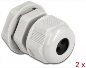 60374 Cable Gland PG9 for round cable with 3 cable entries gy 2 pcs