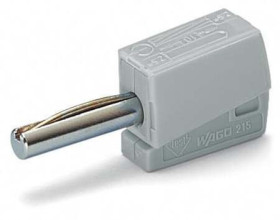 Złącze bananowe Męski Zacisk klatkowy Szary 20A WAGO rozmiar 19.5 mm