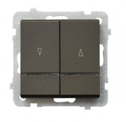 SONATA Wyłącznik żaluzjowy z podświetleniem niebieskim z blokadą mechaniczną czekoladowy metalik ŁP-7RBS/m/40 OSPEL