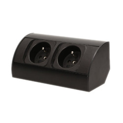 GNIAZDO elekt. meblowe 2x2+Z cz. czarne ORNO podszafkowe