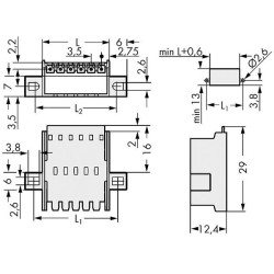 WAGO 2091-1638/024-000 picoMAX® 3.5 Male Flanged 8P Snap-in Panel Mnt