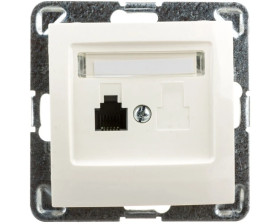 IMPRESJA Gniazdo telefoniczne pojedyncze RJ11 ecru GPT-1Y/m/27