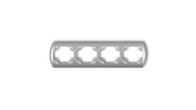 Trend Ramka Pozioma Poczwórna Srebrny Metalik 7Rh-4