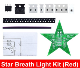 GWIAZDKA LED CZERWONA - ZESTAW DO SAMODZIELNEGO MONTAŻU