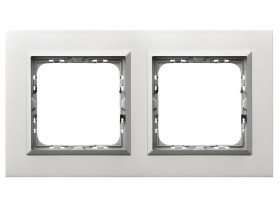 SONATA PRESTIGE Ramka 2 podwójna aluminium 4 mm aluminium + ramka srebrna R-2RAC/35/38 OSPEL