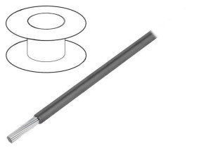 2842/19-SL005 Przewód HookUp Wire linka Cu 28AWG PTFE ciemnoszary 250V 30,5m