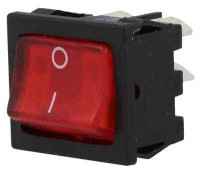 MK1071R Przełącznik kołyskowy, czerwony, dwubiegunowy 230V ON-OFF [DPST]