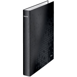Leitz Ring Binder Laminated WOW A4 2 D-Ring 25mm Black