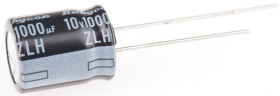 Kondensator 1000μF 10V dc Radialny, Otwór przelotowy Rubycon roztaw: 5mm 10 (Dia.) x 12.5mm