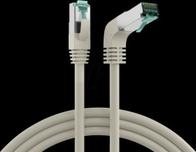 MK6001W.0,5G RJ45 Patch Cord Cat.6a S/FTP LSZH 1x90° grey 0,5m