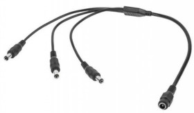 Rozgałęźnik zasilając do prądu stałego DC 1x gniazdo DC 2,1/5,5mm / 3x wtyk DC 2,1/5,5mm na kablu 25cm