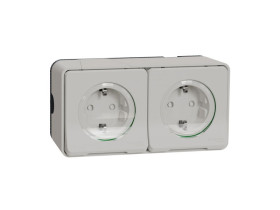 MUREVA STYL Gniazdo podwójne z uziemieniem schuko IP55 biały MUR39035 SCHNEIDER ELECTRIC