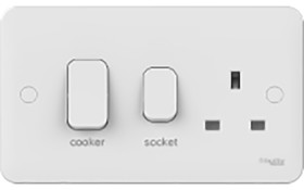 Gniazdo wtykowe Montaż ścienny Schneider Electric z przełącznikiem 13A Zacisk śrubowy