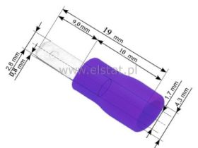 Wtyk płaski izol. KMB 2,8 x 0,8mm