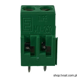 MV252-5,08-V Terminal Block 2 Pin U=450V I=16A THT EUROCLAMP
