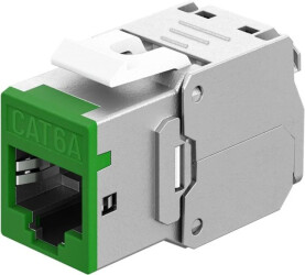 Keystone-modul RJ45 CAT 6A, STP, Slim, Zielony 77945