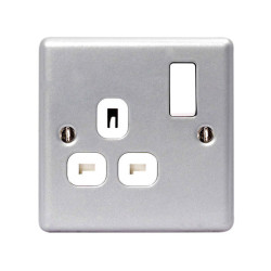 BG Electrical MC521-01 Metal Clad Switched Socket 1-Gang 13A