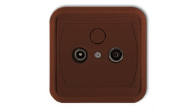 Liza Gniazdo Antenowe Rtv Przelotowe 9Db Brązowy 4Gap-1L9