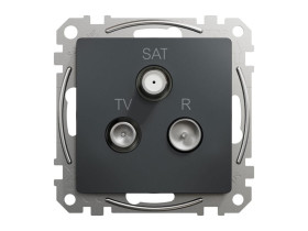SEDNA DESIGN & ELEMENTS Gniazdo telewizyjne R/TV/SAT przelotowe (10dB) czarny antracyt SDD114488 SCHNEIDER ELECTRIC
