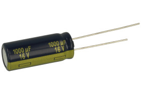 Kondensator; niskoimpedancyjny; elektrolityczny; EEUFC1C102; 1000uF; 16V; FR-A; fi 10x25mm; 5mm; przewlekany (THT); luzem; Panas
