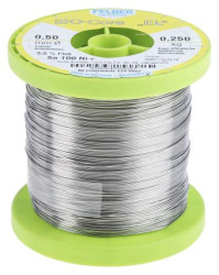 Lut bez ołowiu średnica 0.5mm Felder Lottechnik 0% Pb temp. topnienia 227°C 250g 0.7% Cu 99.3% Zn