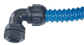 Łącznik do kanałów kablowych SES Sterling gwint PG21 22mm Kolanko 90° Poliamid IP65 Czarny