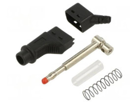Złącze laboratoryjne bananowe 4mm wtyk 19A 600V czarny 1mm2 66.9327-21